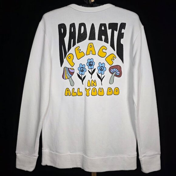 NWT Chaser "Radiate Peace" Unisex Distressed Sweatshirt L - Picture 1 of 10